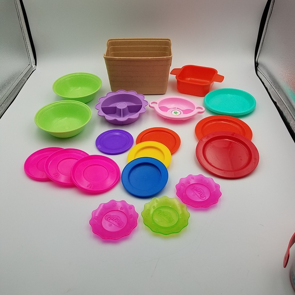 childrens play kitchen‎ plates bowls container various 19 items
